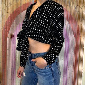 Polka Dot Button Down Blouse